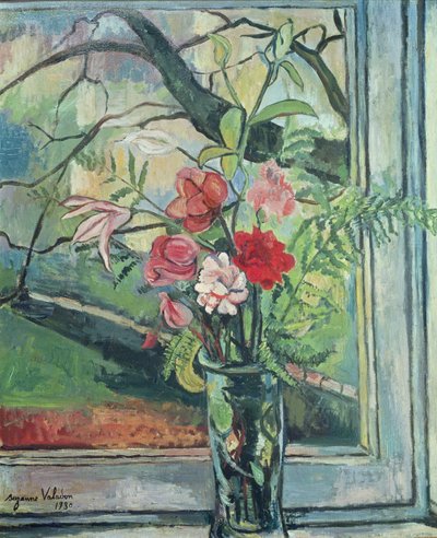 Bouquet de fleurs devant une fenêtre, 1930 - Marie Clementine (Suzanne) Valadon